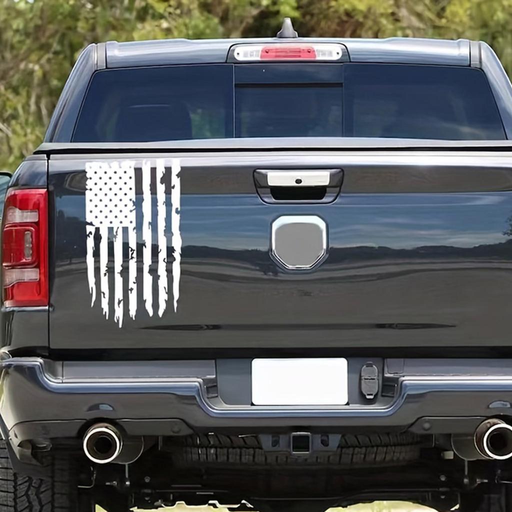 Distressed Vertical Striped Flag Decal Weatherproof Vinyl Sticker for Car Window Laptop Water Bottle Bike Helmet Luggage