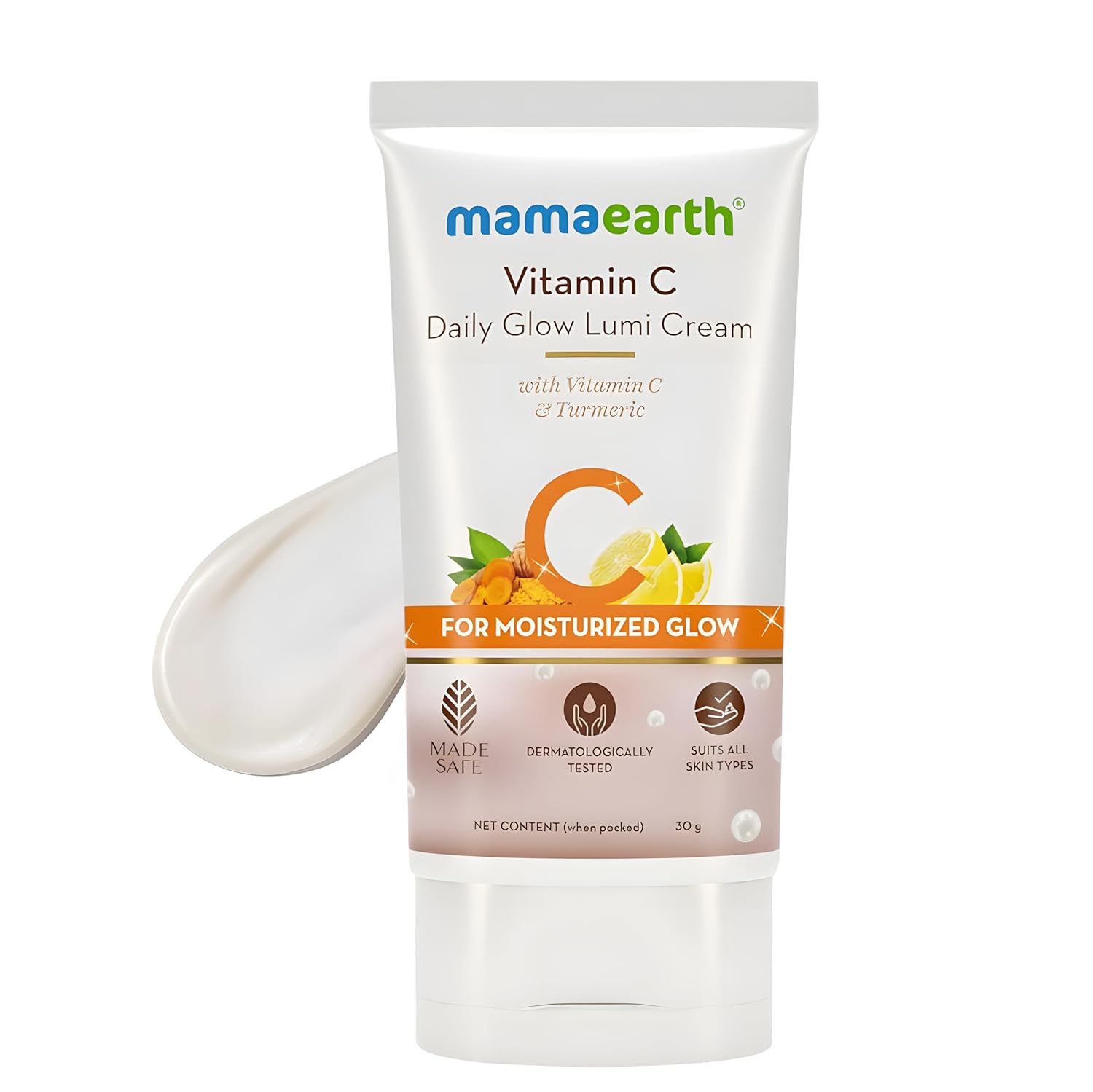 

Mamaearth Витамин С Lumi Крем 30г Увлажняющий крем с хайлайтером для сияющей кожи и глубокого увлажнения