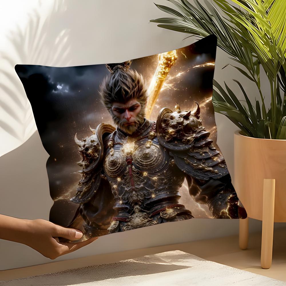Journey to the West BBlack Myth Wukong Linen Cushion Covers For Decorative Sofa Home Pillows Case Car Chair Pillows Cases