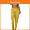 Fashionable Sexy Women High Waist Stretch Slim Casual Pants With Elegant Pockets