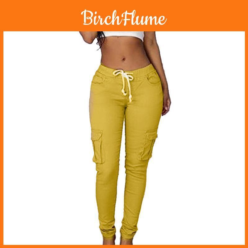 Fashionable Sexy Women High Waist Stretch Slim Casual Pants With Elegant Pockets