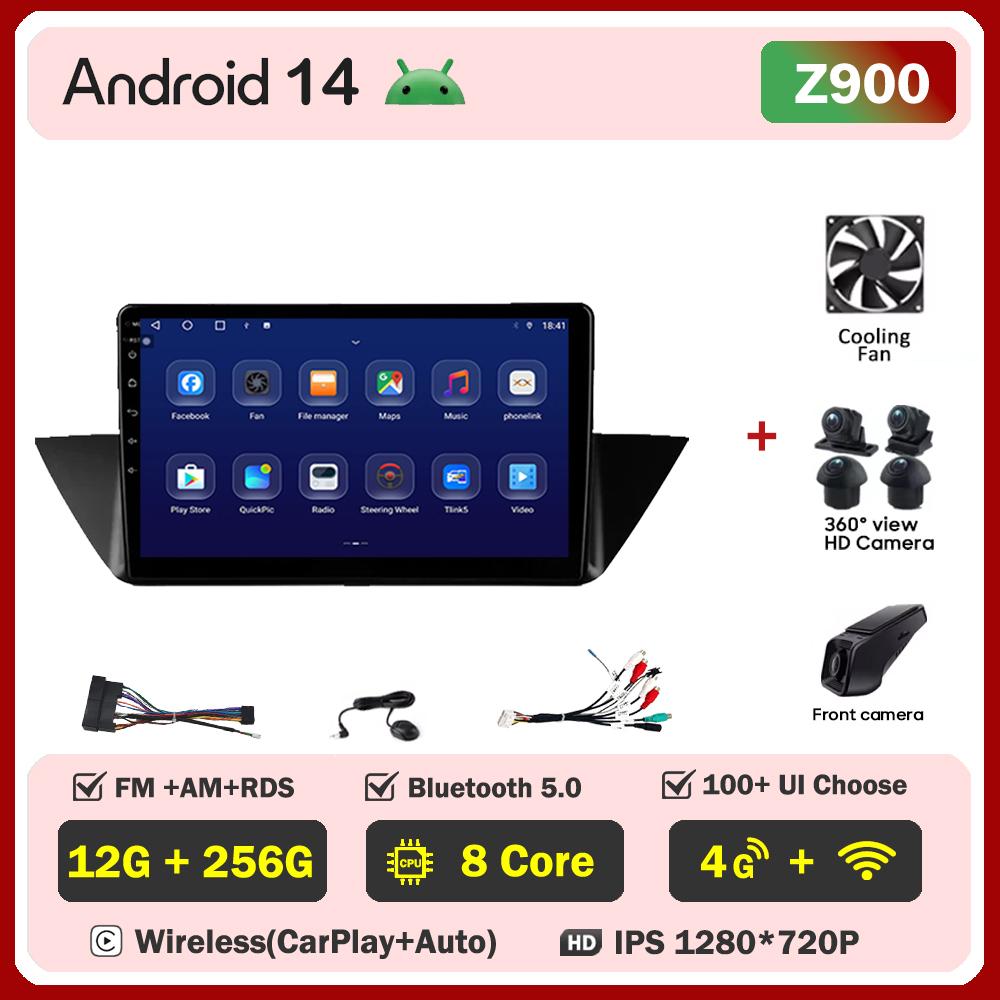 Car Video Player For BMW X1 E84 2009 - 2012 Carplay Android 14 auto Radio Intelligent System GPS Navigation Touch Screen RDS