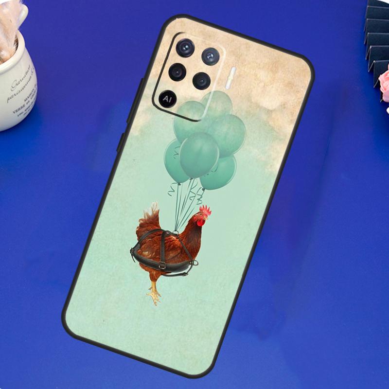 

Cartoon Chicken Rooster Case For OPPO A17 A57 A77 A78 A15 A16 A52 A72 A76 A96 A74 A94 A5 A9 A31 A93 A54S A53S A57S OPPO A17