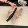 Fashion 2025 New Fashion Silk Women Flats Slip On Shoes Female Butterfly-Knot Ladies Mary Janes Shoes With Height Increasing Footwear