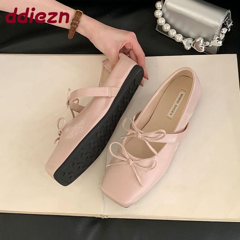 Fashion 2025 New Fashion Silk Women Flats Slip On Shoes Female Butterfly-Knot Ladies Mary Janes Shoes With Height Increasing Footwear
