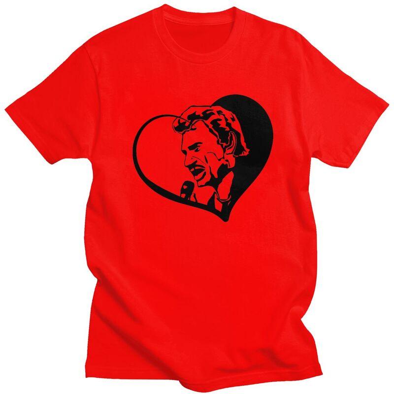 Custom French Rock Legend Johnny Hallyday Tshirts for Men Short Sleeve Leisure T Shirt Cool Tshirts Pure Cotton Tee Gift Idea