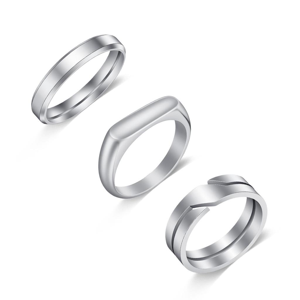 Cross New Women's 4MM Wide Plain Titanium Steel Ring in Cold Style Niche Jewelry