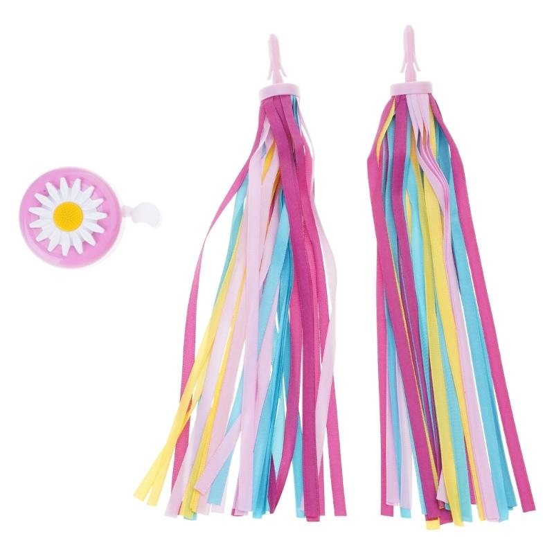 Kids Bike Bells and Streamers Children Bicycles Bells with Tassels Ornaments Cycling Accessories Easy Installation