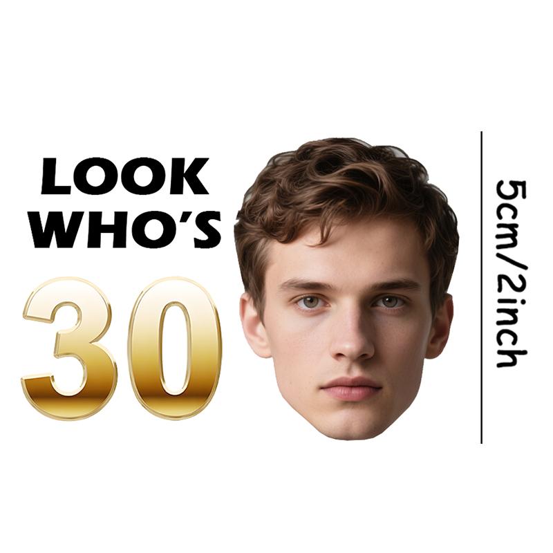 5cm Customized Birthday Sticker Personalized Years With Face Label Custom Birth Paper Stickers Party Supply