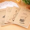 4 Piece Mini Small Kraft Paper Notebook Notepad Office Stationery School Supplies Pocket Diary Violin Shoes Piano Milk Tea