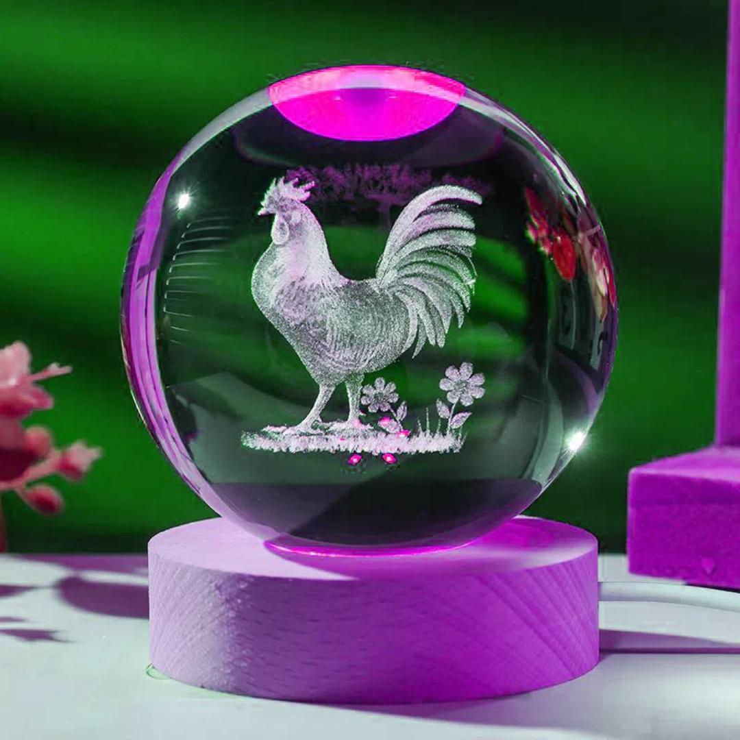 

1 шт., хрустальный шар-ночник в виде курицы с предсказанием, украшение для дома, украшение для домашнего стола, подарок на день рождения девушке, жене 2.36inch