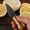 Black Stainless Steel Cheese Knife Set with Acacia Wood Handles & Western Cutlery - Self-Standing Cheese Knife, Fork & Spatula