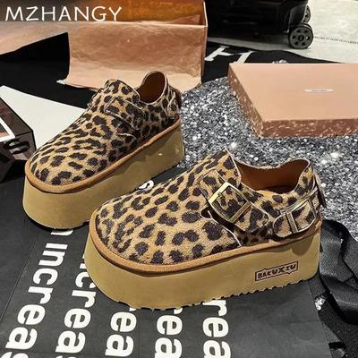 Fashion Women Leopard Platform Shoes Flats Fashion Casual Sneakers Woman 2025 Trend New Running Sport Shoes Cozy Winter Mujer Zapatillas