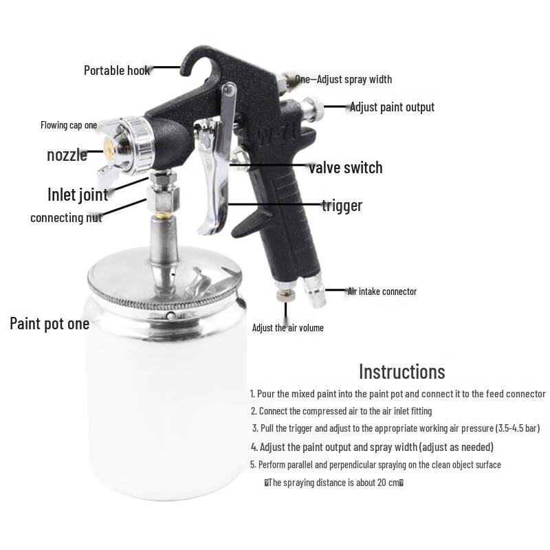 HESDICK Air Spray Gun CN plug (adapter included)