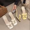 Fashion 2025Transparent Crystal Slippers with High HeelsFashion Sandals, Summer Beach Casual Thick High Heels Sandals,