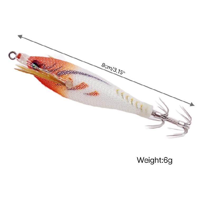Künstliche Garnelenköder Garnelenfischköder Leuchtende Tintenfisch-Jigs Angelsets