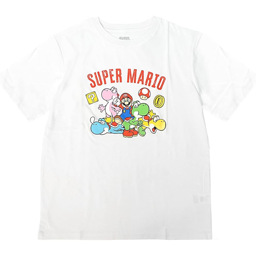 [Fine Plus] T-shirt Super Mario Colorful Yoshi Short Sleeve Merchandise Mario Yoshi
