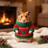 Small Animal Holiday Outfit Christmas Hamster Sweater Soft Knitted Cute Outfit Cozy Sugar Glider Warm Apparel Turtleneck Festive Winter Clothes for