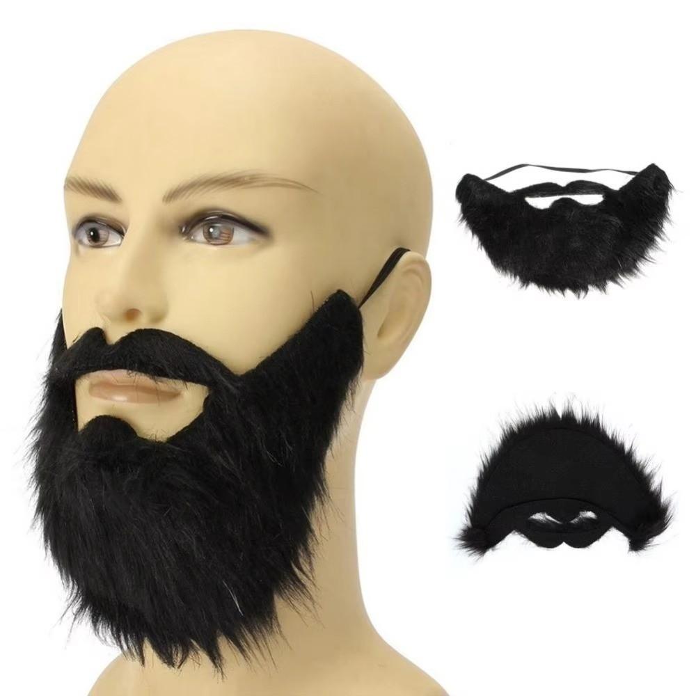Elastic Band Fake Beard Mustache Soft Hair Facial Hair Props New Halloween Beard  Cosplay