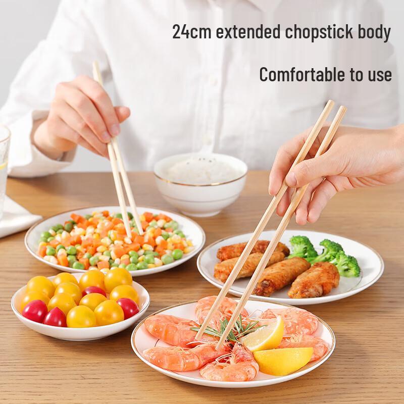 Individually Wrapped Carbonized Bamboo Disposable Chopsticks - 100 Pairs