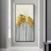 AHPAINTING Pictură pe pânză Artă de perete Nordic Frunze de aur Copaci Poster Cuadros Poza de perete pentru Living Room Decor fără cadru