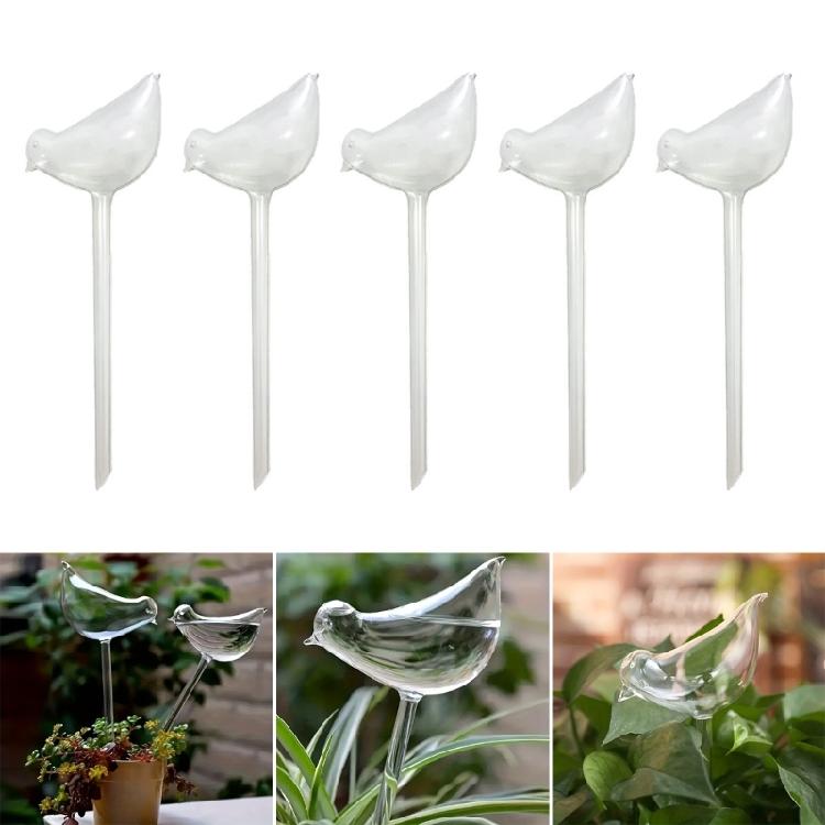 Transparent Plant Watering Globes Self Watering Spikes Bird Shaped Self Watering