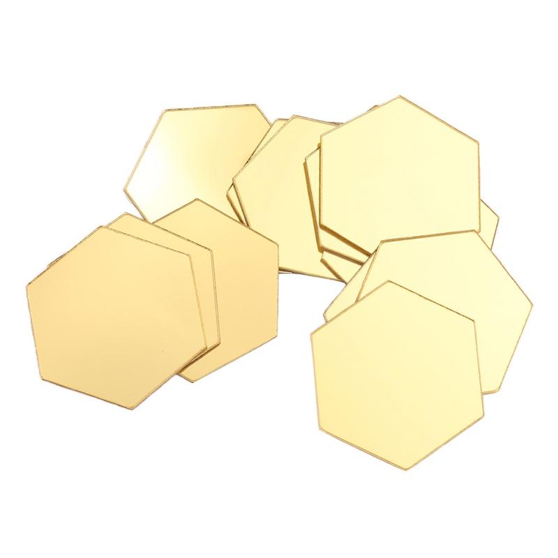 

12PCS/24pcs Дзеркальні наклейки на стіну Самоклеючі шестикутні декоративні наклейки для вітальні спальні 12PCS/100*85*50mm