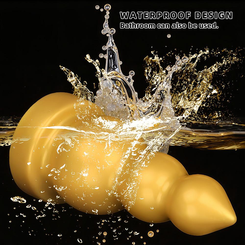 Gros Plug Anal Fileté en Silicone Doré Dildo Réaliste Jouet Sexuel pour Adultes pour Couples Fisting