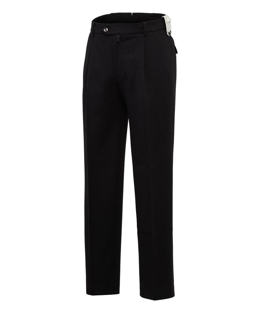 Mondiag Men'S Single-Pleat Herringbone Pants (Black)