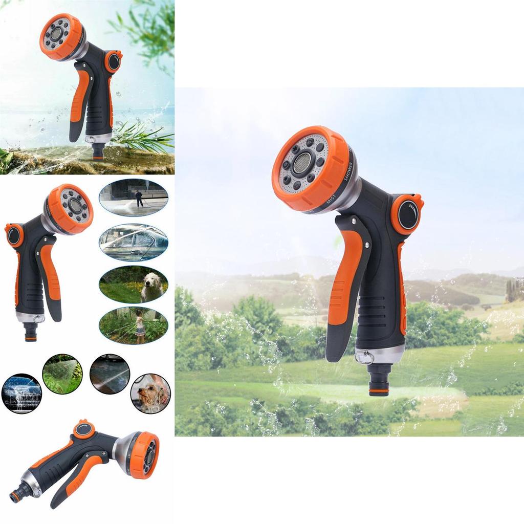 Vielseitige Spritzpistole mit 8 Sprühmustern für Gartenbewässerung und Autowäsche mit weichem ergonomischem Griff