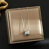 Elegant Korean Micro-Inlaid Titanium Necklace - Luxurious Women's Clavicle Chain, Non-Fading, Unique Minority Design.