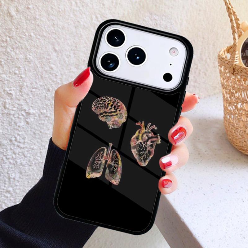 Menschliches Herz Gehirn Lungen Handyhülle Für iPhone 17 Air 16 15 14 13 12 11 Pro Max Plus