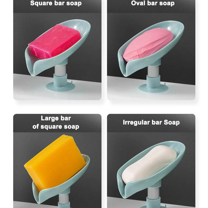 Seifenhalter, Wasserablauf, Seifenschale, Blattform, Seifenkiste, Duschseifenabtropffläche, Saugnapf, Seifenbehälter, modernes Badezimmerzubehör