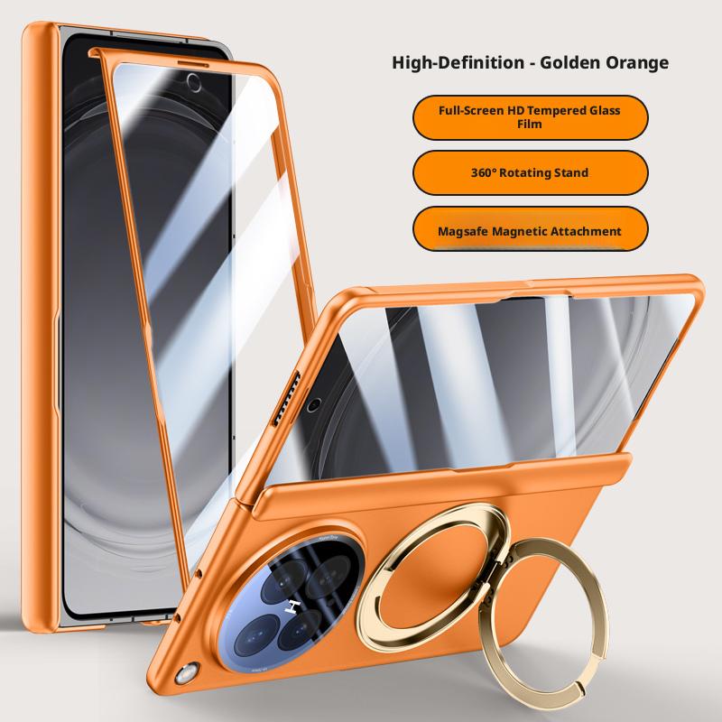 

For Oppo Find N6 Case Skin Friendly Matte Magnetic 360° Rotating Bracket Folding Hinge with Film Lens Protection Hard Cover