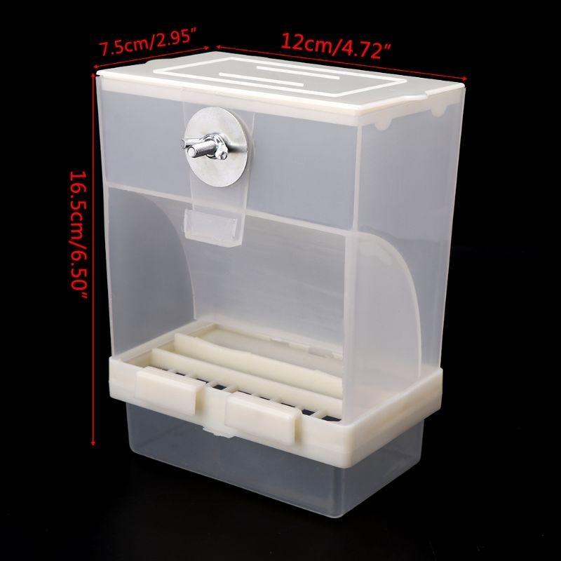 Parakeet Dispenser No Mess Transparent Acrylic Parrot Feeder for Cage