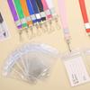 Set of 4 Clear Badge Card Holder and Neck Lanyard Vertical Card Holder Water Resistant Name Badge Holder with Lanyard