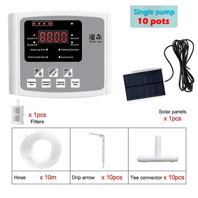 Solar Irrigation System Garden Automatic Drip Irrigation Kit Watering Timer Device Plant Irrigation Controller