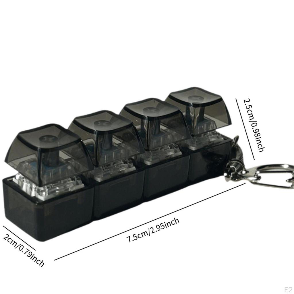 4 Key Keyboard Fidget Clicker Toy Keychain Lightweight Lighted Clicking