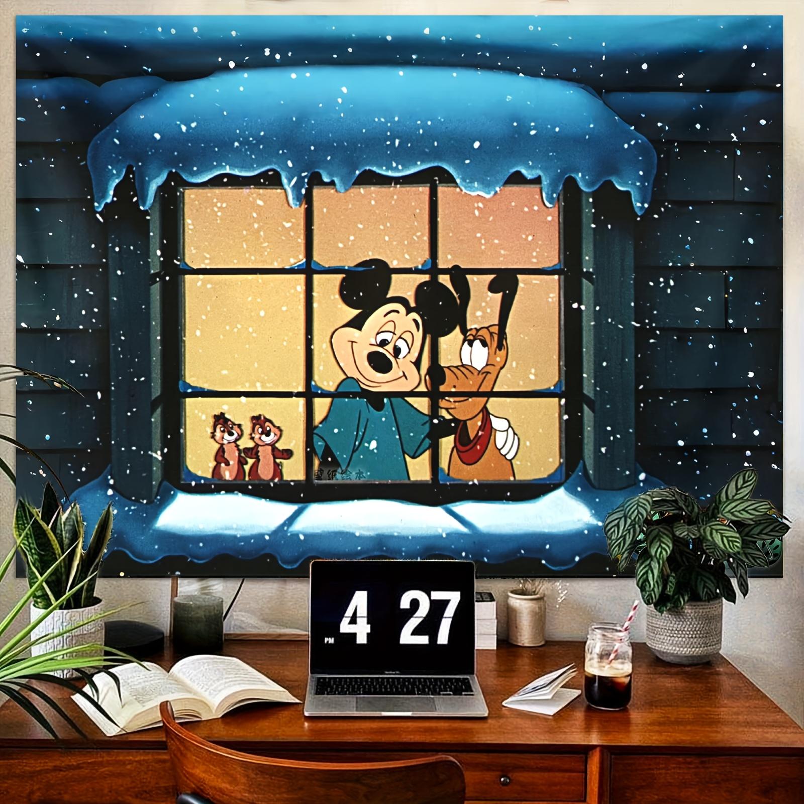 

Disney Cartoon Mickey Mouse Printed Wall Tapestry Christmas New Years Decorations Bedroom Living Room or Party Decor Wall Cloth 74x94cm(29x37in)