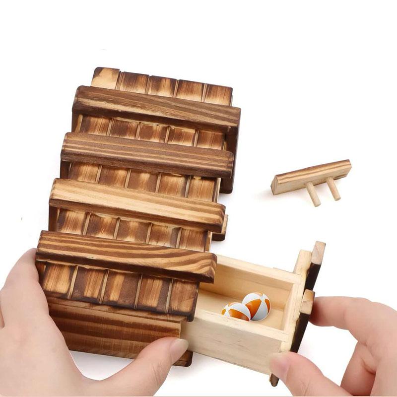Secret Box Brain Teaser Wooden Puzzle Boxes with Hidden Compartments Magic Drawers Birthday Gift for Adults and Teens