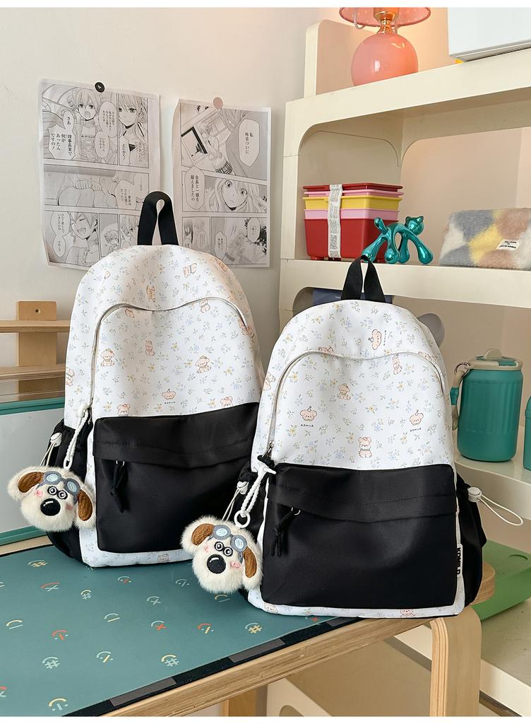 Schoolbag Simple Bear School Bag Premium Sense Backpack College Student Commuter Junior High School Girls School Bag Japanese and Korean Simple Backpa