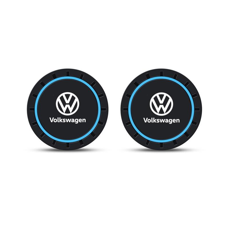 2026 Hot For VW VOLKSWAGEN New 2pcs Car Coaster Mats Water Cup Non-slip Pads For Volkswagen GOLF 5 Tiguan Polo Golf 6 Golf 7 Jet