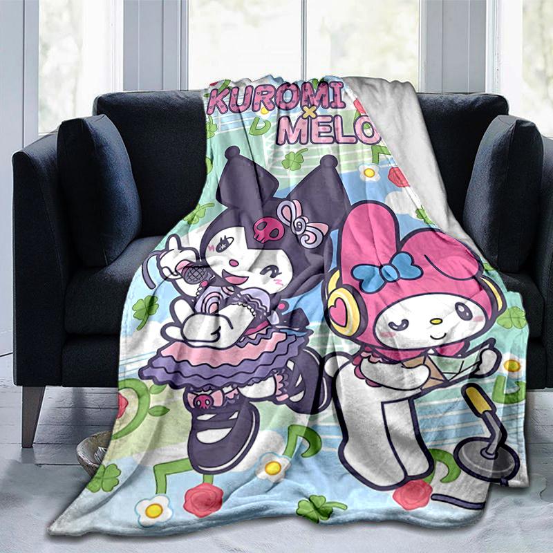 1pc Kuromi & Melody Blanket, Soft and Cozy Home Decor Gift for All Seasons, Perfect for Any Room Decoration, Ideal Present for Family and Friend.H045