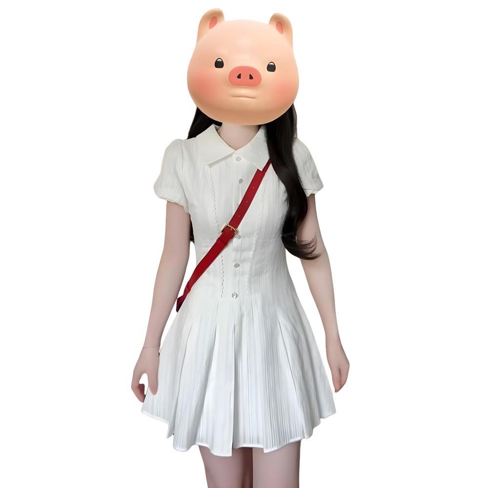 White Dress Children's Summer Casual New Unique Beautiful Shirt Skirt Small Short Skirt College Style