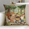 Classic Animal Squirrel Cushion Cover Soft  EasyWash Pillow Case  Versatile for Couch Bed Travel and Office