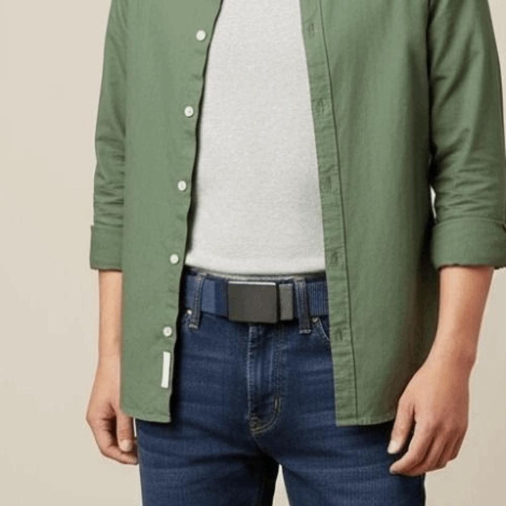 Contrast Color Both Sides Available Belt Zinc Zinc Alloy Nylon Waistband Classic Men Weaving Belt  Boys