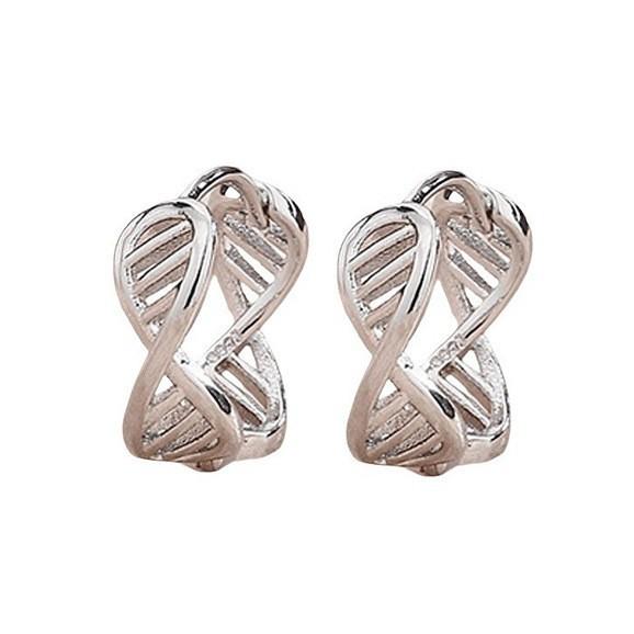 Hollow Dna Ear Buckle Female Mori Sweet Fashion Temperament Earrings Versatile Personality Ins Geometric Line Twist Earrings