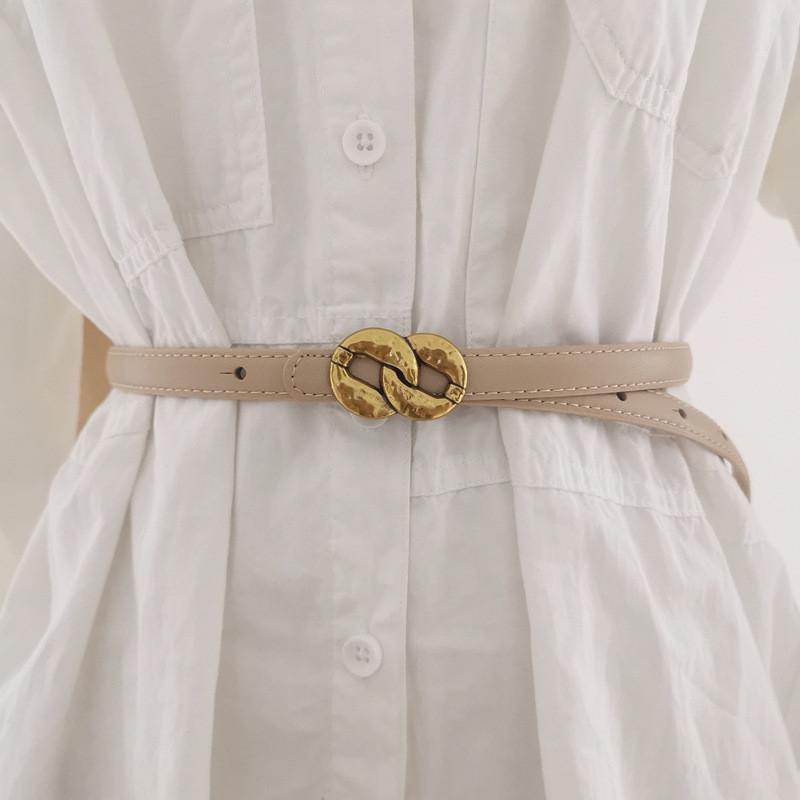 Genuine Leather Womens Waist Belt For Dresses And Coats With Silver Alloy Buckle For Casual And Office Wear