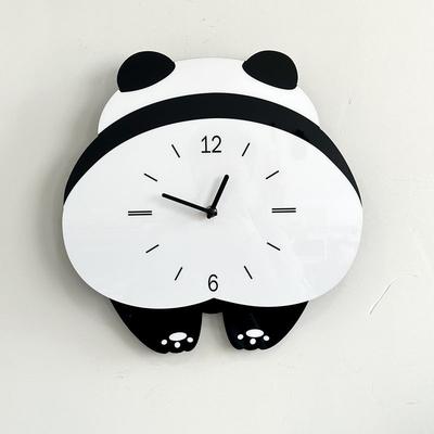 Panda Swing Creative Cartoon Wall Clock, Simple and Modern Living Room, New Home Wall-mounted Clock, Silent Dining Room Clock