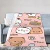 Bubu Dudu Süßer Cartoon-Bär Charakter Warme Weiche Decke Kawaii Panda Plüsch Überwurfdecke Schlafzimmer Flanell Bettüberwurf Sofabezug